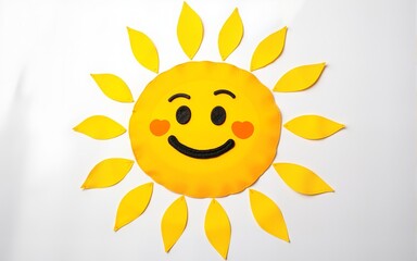 Wall Mural - Joyful Flour Sun Burst on White Fabric. High quality