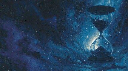 Wall Mural - Hourglass In Space With Stars