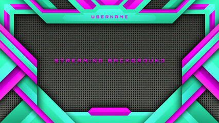 Wall Mural - Mint green and Magenta Streaming Background for Live Gaming and Streaming Broadcasts