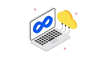 Cloud Devops isometric animation MP4 file
