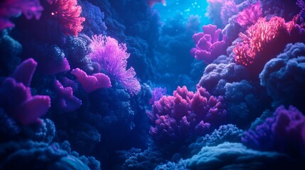 Wall Mural - vibrant coral reefs underwater showcase a striking display of colors and textures. explore this mesm