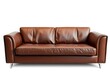 © Akira - Sleek brown leather sofa, modern design, isolated,  couch,  luxury