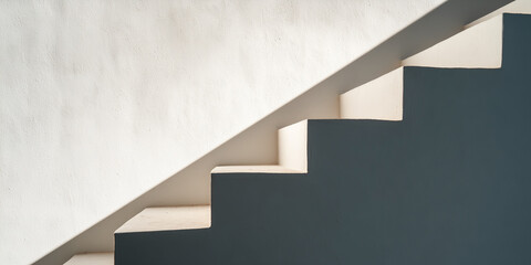 Wall Mural - abstract geometric shadows on bright white wall background