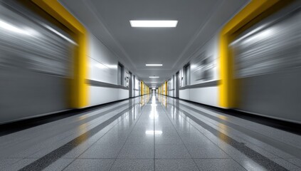 Empty hospital corridor, motion blur (1)