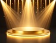 © Angler - Golden podium illuminated by spotlights