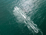 Floating jet ski on Baltic Sea in sunny day