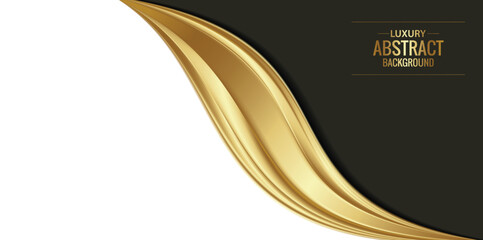 Wall Mural - Abstract Smooth Golden Curve Line Elegant Background Presentation