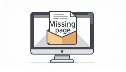 Computer Screen Displaying Missing Page Error Message.