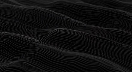 Abstract Black Wavy Lines Textured Background Pattern