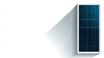 A single blue solar panel with visible grid lines, showcasing renewable energy technology in a clean and modern design.