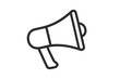 © whitestorm - Megaphone outline icon isolated on transparent background, communication symbol