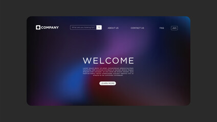 Modern digital welcome screen with gradient background and search bar for dynamic web design.