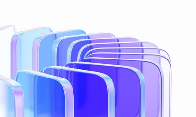 Wall Mural - Abstract background design, composition with glass cubes, 3d render