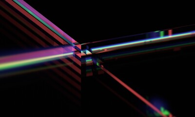 Wall Mural - abstract futuristic background, iridescent sci-fi design, 3d render