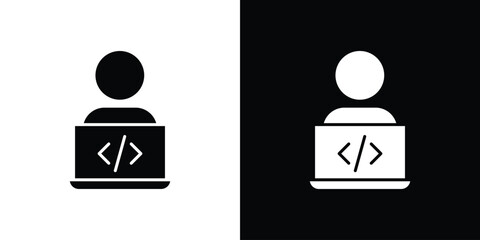 Programmer icon symbol for templates, web design and infographics