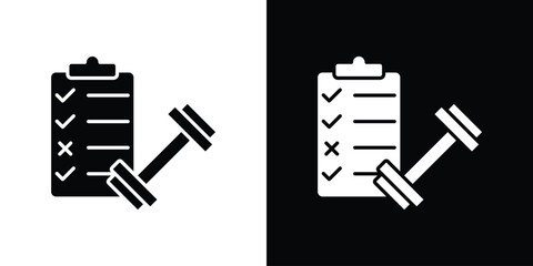 Fitness plan icon symbol for templates, web design and infographics