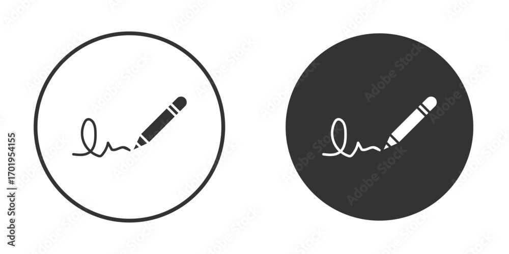 Signature icon or Logo. Flat Style vector EPS. Stock Vector | Adobe Stock