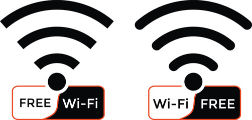 Wall Mural - Free wifi zone icon set. Set collections free WIFI trendy colorful icon sign. free wifi icon collection for restaurant, office, home, shop etc place free internet or network service.
