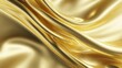 © Imron - a luxurious close up of shiny gold fabric with flowing lines and waves, giving an impression of elegance and richness
