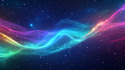 Northern Lights Stream – Vibrant Neon Wave Background