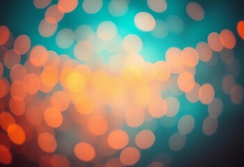 Wall Mural - Abstract blurred orange bokeh lights, glowing softly,  illustration,  holiday