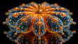© 3D Demo Stock - Pumpkin mandala kaleidoscope, HDR vividness, rule of thirds rotation, glossy reflective enamel