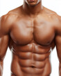 © MaleModels.AI - Heavily muscular male torso with defined pectoral muscles and six-pack abs