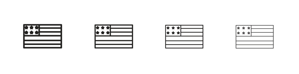 Wall Mural - USA flag icon vector graphics. black style vector icons