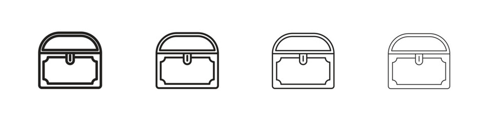 Wall Mural - Treasure chest icon vector graphics. black style vector icons