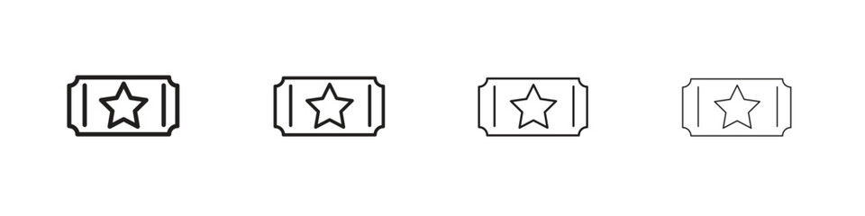 Wall Mural - Ticket icon vector graphics. black style vector icons
