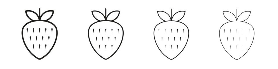 Wall Mural - Strawberry icon vector graphics. black style vector icons