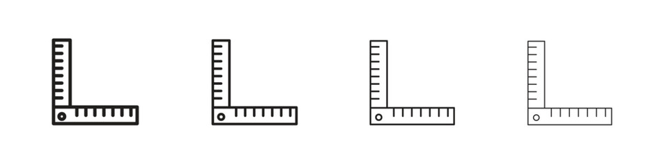 Wall Mural - Ruler combined icon vector graphics. black style vector icons