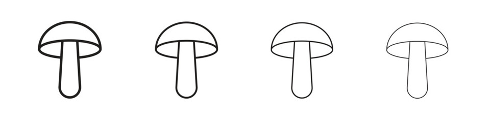 Wall Mural - Mushroom icon vector graphics. black style vector icons