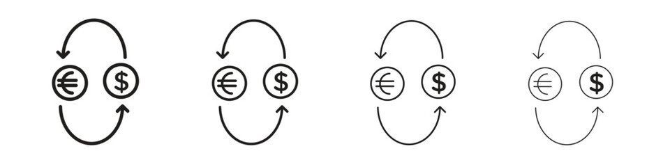 Wall Mural - Money exchange icon vector graphics. black style vector icons