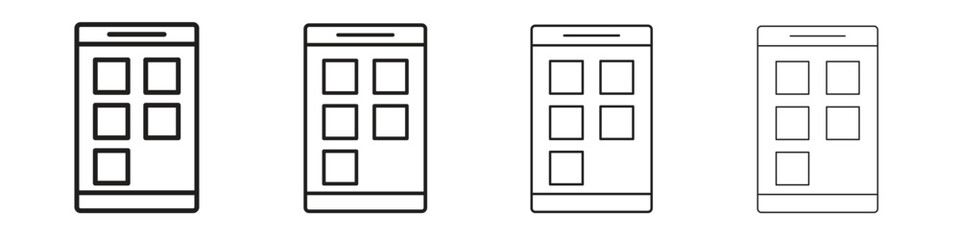 Wall Mural - Mobile notch icon vector graphics. black style vector icons