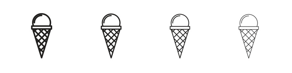 Wall Mural - Ice cream icon vector graphics. black style vector icons