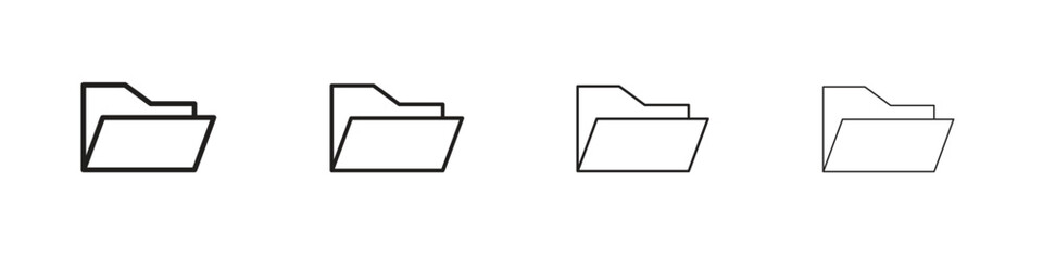 Wall Mural - Folder icon vector graphics. black style vector icons