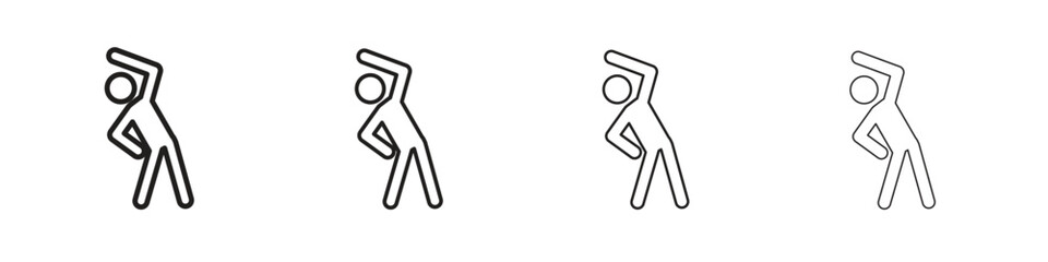 Wall Mural - Fitness exercise icon vector graphics. black style vector icons