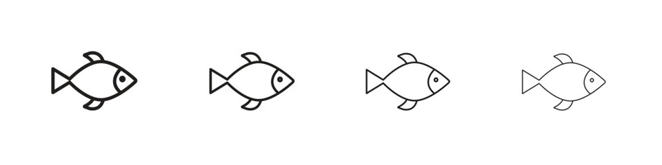 Wall Mural - Fish icon vector graphics. black style vector icons