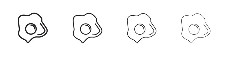 Wall Mural - Egg fried icon vector graphics. black style vector icons