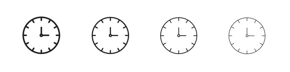 Wall Mural - Clock-five icon vector graphics. black style vector icons