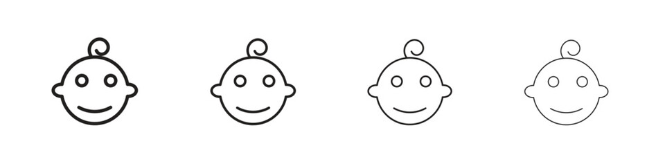 Wall Mural - Child head icon vector graphics. black style vector icons