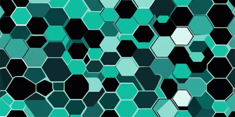 Blue geometric hexagonal honeycomb pattern seamless texture design
