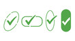 © abdelaziz@771 - Collection of Green Checkmark Icons in Various Shapes and Styles Representing Approval Confirmation Success and Completion of Tasks