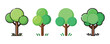 © 张锋 - A series of different styles of green trees, symbolizing nature, environment, growth, and the outdoors.