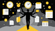 © stasja - Multitasking professional managing various tasks with clocks and calendars in a creative digital illustration