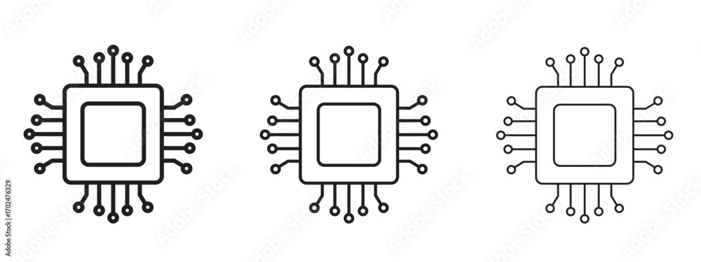 Issuer Processor Icon Processor icon, outline sign, linear symbols Stock Vector | Adobe Stock