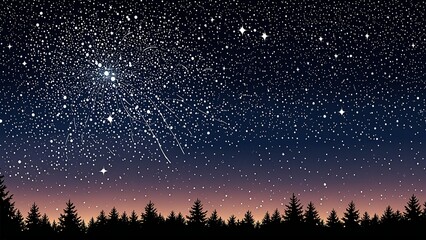 Wall Mural - fireworks with a night sky illustration.