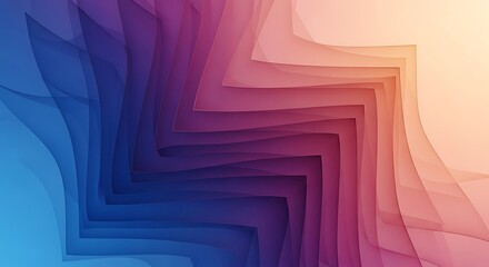Abstract Gradient Layers Forming Geometric Shape with Color Transition