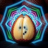 Exotic salak fruit with neon light accents for vibrant backdrop art
